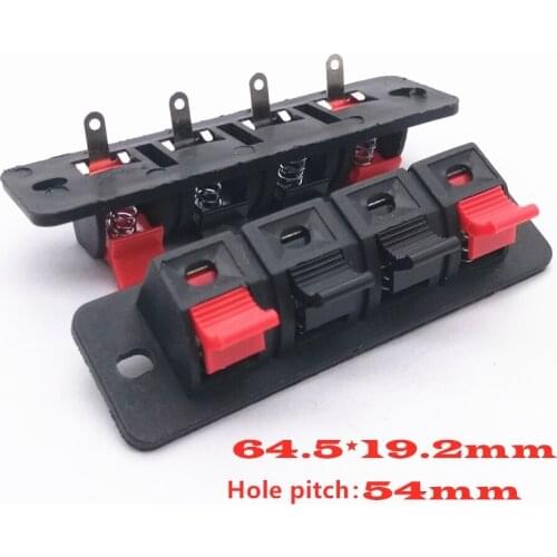 2 Pcs Hot Plastic 4 Positions Connector Terminal Push In Jack Spring Load Audio Speaker Terminals Breadboard Clip