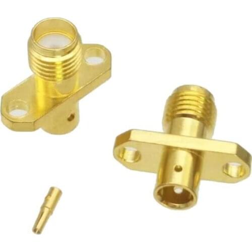 1Pcs Connector SMA Female Jack 2-hole 16mm Flange Solder RG402 0.141 Semi-rigid Cable