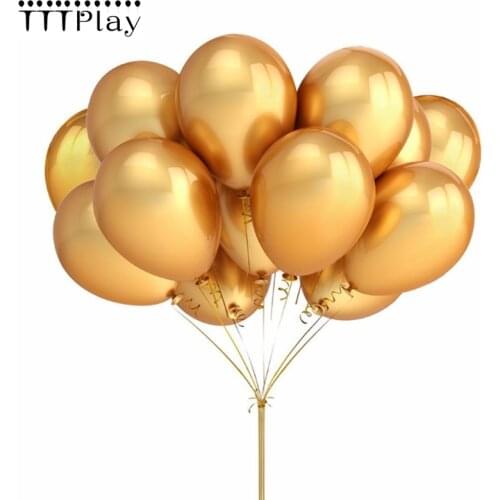 10pcs/lot 12inch Thick 2.8g Gold Silver Pearl Latex Balloons Inflatable Helium Ballon Wedding Decoration Birthday Party Supplies