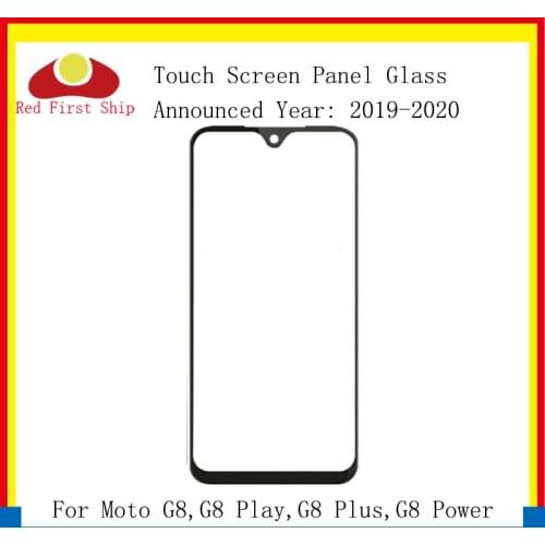 10Pcs/lot Replacement LCD Front Touch Screen Glass Outer Lens For Motorola Moto G8 Play Plus Touch Panel Glass G8 Power Glass