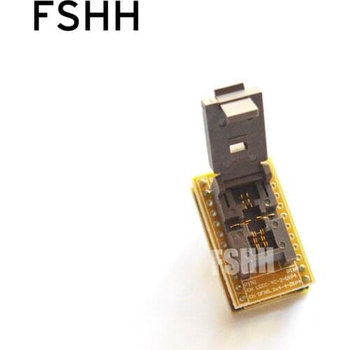 FSHH WSON8 DFN8 QFN8 MLF8 programmer adapter(Flip test seat) Pitch=1.27mm/0.65mm Size=5.3x4mm