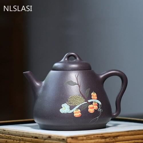 Authentic Yixing tea pots Purple Clay Teapot Raw ore kettle Chinese Famous Handmade Customized Boutique Tea set supplies 260ml