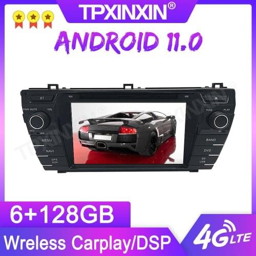 Android 11.0 6+128G For Toyota Corolla 2013-2016 GPS Car Multimedia Player Headunit Audio Radio Navigtion Tape Recorder