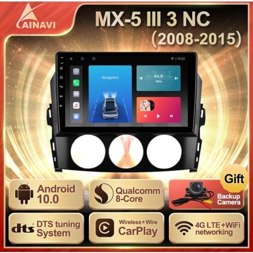 Car Radio QLED Screen Android 10.0 For Mazda MX-5 III 3 NC 2008-2015 Auto Stereo Multimedia Player Navigation GPS Carplay Head