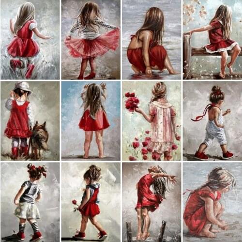 AZQSD Paint By Numbers For Kids Girl Seaside Home Wall Art Canvas Painting Art Painting By Numbers Portrait HandPainted