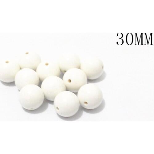 Large Size 30mm 30pcs/lot White Acrylic Solid