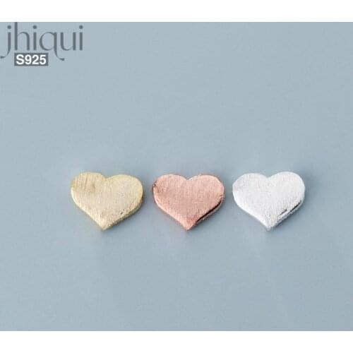 8*6*2mm 925 Sterling Silver Heart-shape Spacer Beads Suit for Bracelet Necklace Loose Beads DIY Fine Jewelry Making