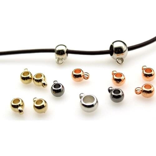 50pcs/lot CCB Pendant Clip Clasp Bail Beads Loose Spacer Beads For Jewelry Making DIY Necklace Bracelet Gold/Rhodium/Gunmetal