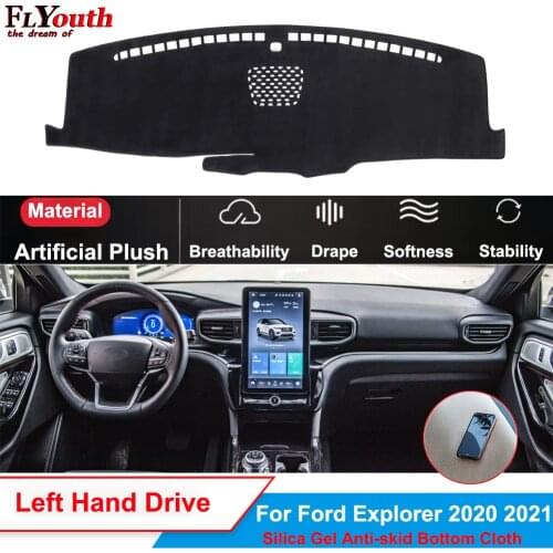 Car Dashboard Cover Artificial Plush Non-Slip For Ford Explorer 2020 2021 Dash Mat ANti-UV Carpet Pad