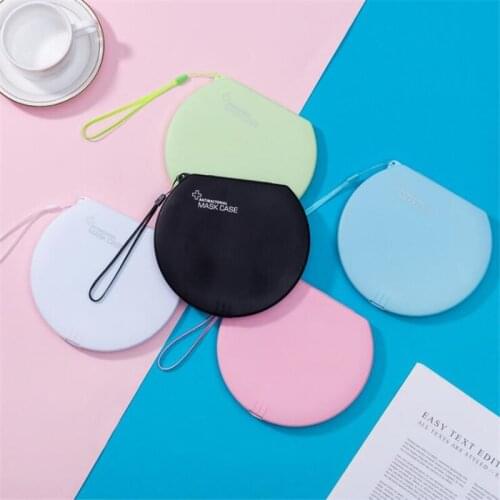 Black Round Masks Holder Save mask box Disposable Mask Storage Box Student Portable Dustproof Case Safe Pollution-Free Pill Case