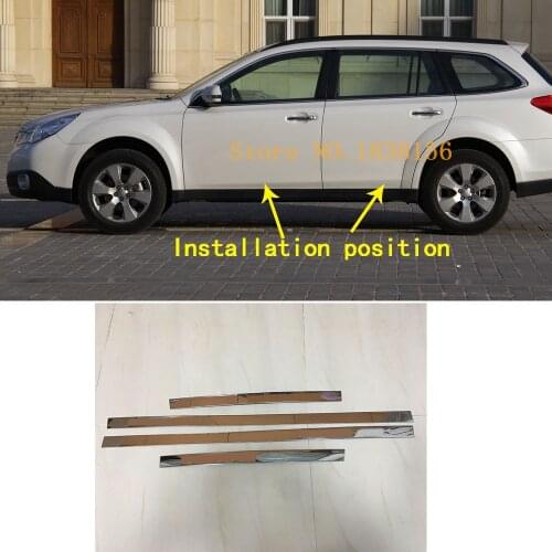 For Subaru Outback 2010 2011 2012 2013 2014 Car Styling Side Door Body Trim Stick Strip Molding Stream Lamp Panel Bumper 4pcs