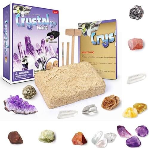 DIY Toy Set Mining Crystal Pirate Treasure Gems Archaeology Childrens Educational Exploration And Mining Toys Plaster Model