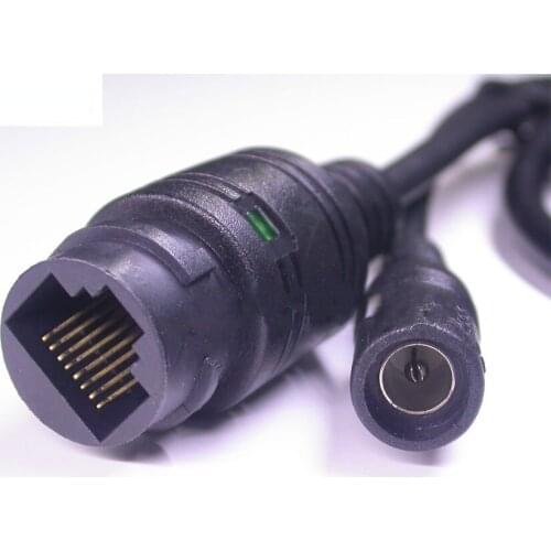 LAN cable for CCTV IP camera board module (RJ45 / DC) standard type without 4/5/7/8 wires , 1x status LED
