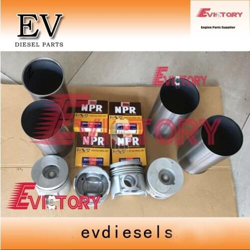 Engine cylinder liner kit For Isuzu engine 4BG1 4BG1T piston+piston ring+cylinder liner