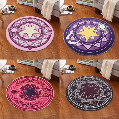 Anime Cardcaptor Sakura Mat Magic Array Carpet Circle Cartoon Cute Soft Comfortablecircular Childrens Carpet for Home Placement