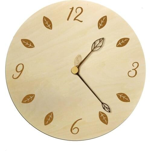Leaves Rome Numbers Vintage Quiet Sweep Quartz Wall Clock Eco Friendly Natural Watch Saat Housewarming Duvar Saati Gift
