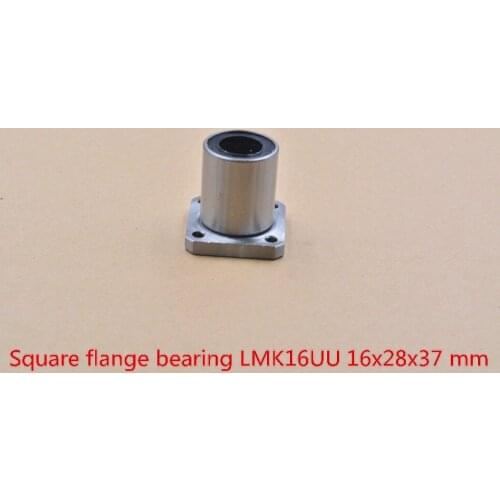 LMK16UU 16mmx28mmx37mm bearing square flange ball bush for rod axis cnc diy 1pcs