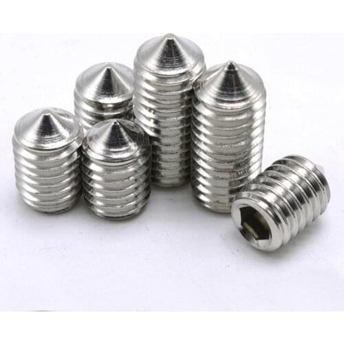 M5 Pitch 0.8mm Length 4/5/6/8/10/12/16/20/25/30mm Hex Allen Socket Set Screw 304 Stainless Steel Grub Screw DIN914 Fasteners