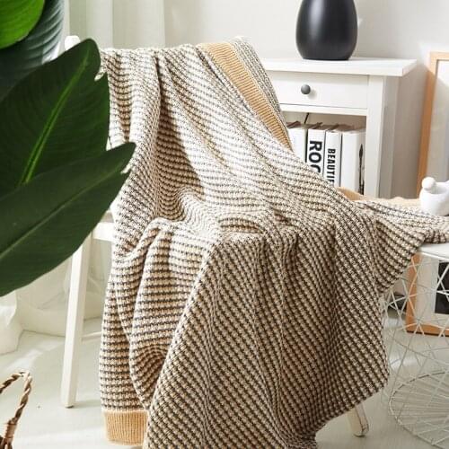 Fashion Jacquard Sofa Bed Office Throw Blanket Portable Travel Camping Knitted Thread Blanket Soft Cover Blanket