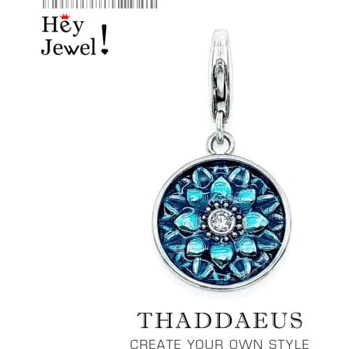 Fashion Women Flower Ornament Mandala Pendant Charm 925 Sterling Silver Fine Jewelry 2019 Autumn Gift For Girls Wholesale