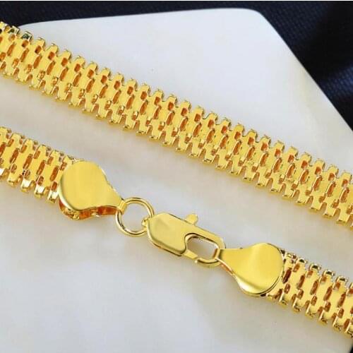 10mm Gold Color Snake Bone Necklace Men Jewelry Flat Snake Chain Necklace For Men Charms Jewellery Choker Colar Kolye Colares