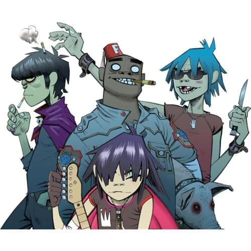 Custom Canvas Art Gorillaz Poster Gorillaz Decal Music Band Wall Stickers Noodle Wallpaper Russel Murdoc Mural Home Decor #2826