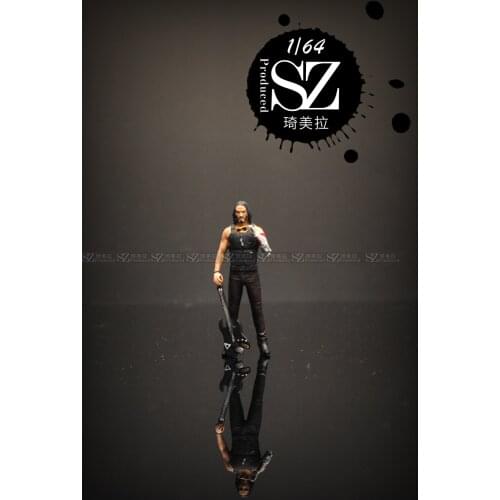 New 1/64 Scale Resin Movie Character Silver Hand Johnny Doll Car Scene Model Scene Layout Collection Decoration Toy