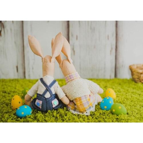 Easter Eggs Rabbits Bokeh Photography Backgrounds Computer Printed Backdrops for Baby Children Home Party Photoshoot Fond Photo