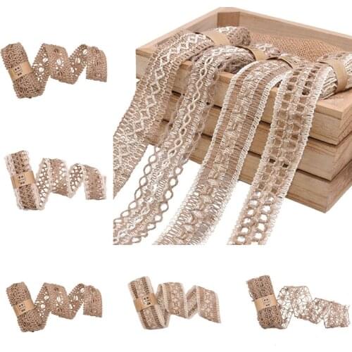 2meter Width 3~5cm Hemp Rope Roll Jute Burlap Roll Woven Ribbon DIY Home Party Wedding Favor Gift Packaging Hemp Rope Decoration