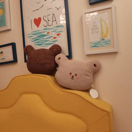 Pillow Skin-friendly Ultra-soft Cotton Cartoon Animal Bear Doll for Gifts Cushion Home Textile
