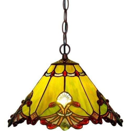 Green Glass Tiffany Suspension for Foyer Dining Room Bar Apartment Vintage Loft Colorful Glass Pendant Light 1130