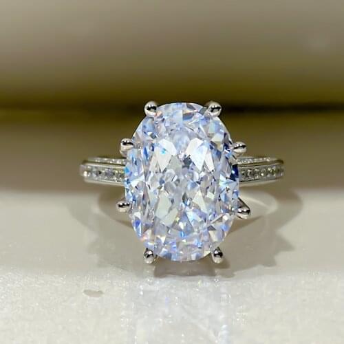 Charms 100% 925 Sterling10*14MMM 10CT Oval Radiant Cut Sapphire Citrine Gemstone Rings For Women Fine Fashion Jewelry