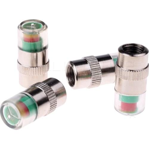 4PCS 2.0/2.2/2.4 Bar 30/32 PSI Tire Pressure Monitor Pressure Gauge Cap Sensor Indicator Wheel Air Press Alert Monitoring Kit