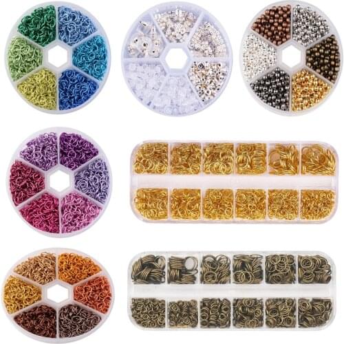 Mixed Styles DIY Earring Accessories Jewelry Making Kit Beads Cup Earring Hook Jump Ring Hook Pin Box Sets for Jewelry Making