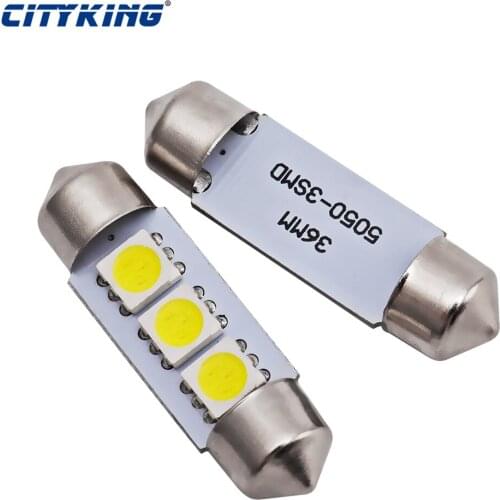 Hot selling 500pcs C5W 31mm 36MM 39MM 41MM festoon 3led 5050smd LED Festoon 3SMD Interior Lamp Bulb For Car