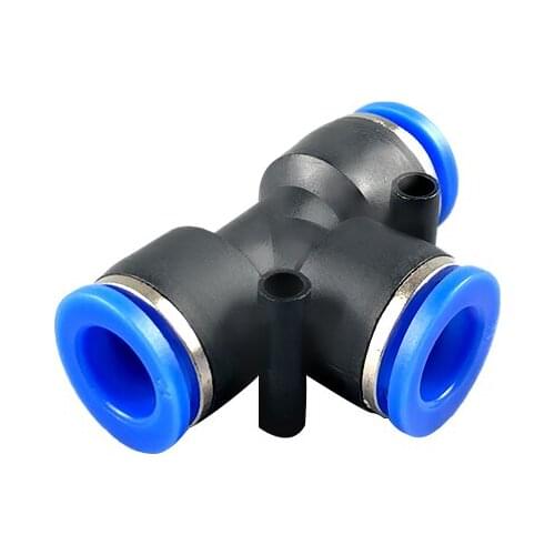 T Shaped One Touch Fitting Push in Quick Connector 3 Way 4mm 6mm 8mm 10m 12mm 14mm 16mm Hose Pneumatic Air Quick Fitting Push