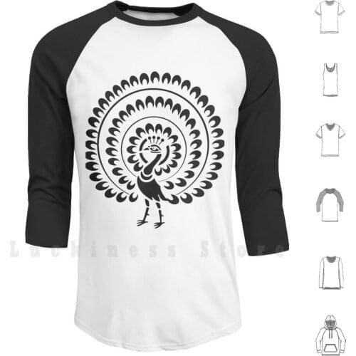 Hindu Peacock Hoodie Long Sleeve Mayura Peacock Bird Beautiful Tail Sacred Hindi Hindu Religion Hinduism Indian Symbol