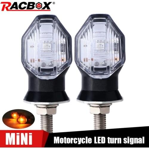 2/4 pcs 12V LED Motorcycle Mini Amber Turn Signal Lights Blinker Indicator Bolt 2 Wire Thread 8mm Moto styling Accessories