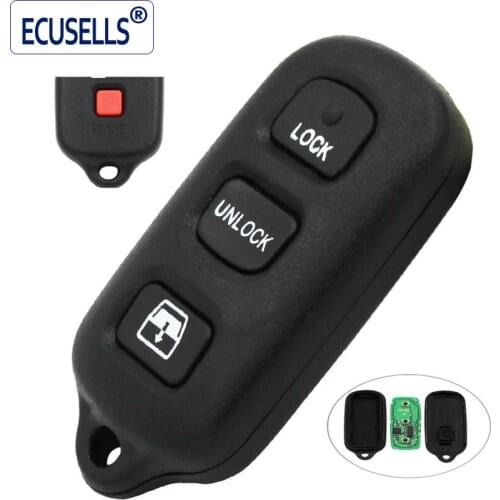 Replacement 3+1 Button for Toyota 2003-09 4Runner 2003-08 Sequoia Remote Car Fob Key 4 Buttons
