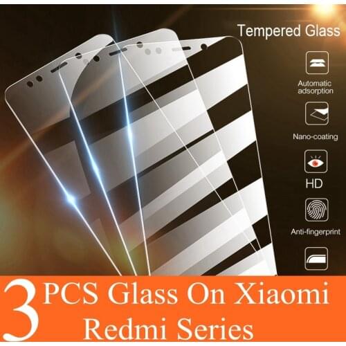 3Pcs Tempered Glass For Xiaomi Redmi Note 9 6 8 Pro 7 8A 7A 9s 8t 10Pro Screen Protector Film For xiomi poco x3 F3 M3 Pro Glass