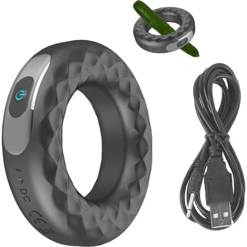 Vibrating Ring Penis Vibrator Silicone Cock Ring Sex Toys Male Rechargeable Penis USB Delay Ejaculation 10 Frequency Lock Ring