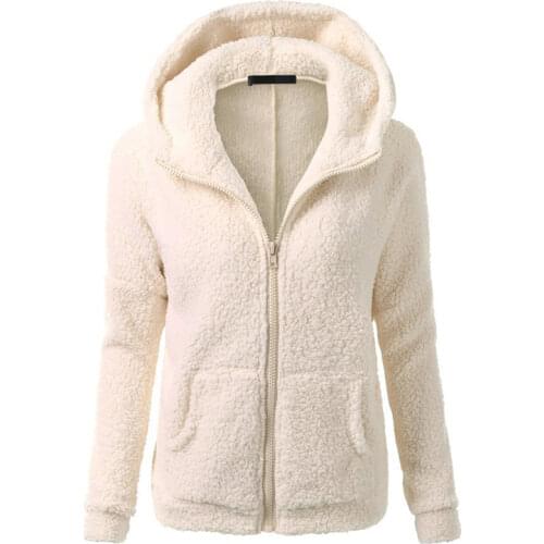 Winter Women Jacket Teddy Long Hooded Jacket Thick Warm Fur Fleece Casual Autumn Female Coat Outerwear Veste Femme Plus Size