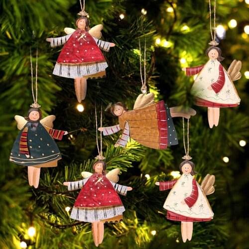 1Pcs Angel Girl Snowman Christmas Tree Ornaments Hanging Pendants Resin Crafts New Year Xmas Decor Home Party Decoration