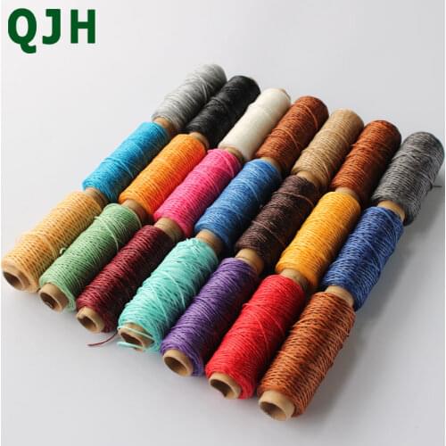 20Pcs/bag 20Colors Durable 1mm Flat Waxed Thread 150D 50M Wax String Cord Sewing Waxed Thread Leather Craft Tool DIY Handicraft