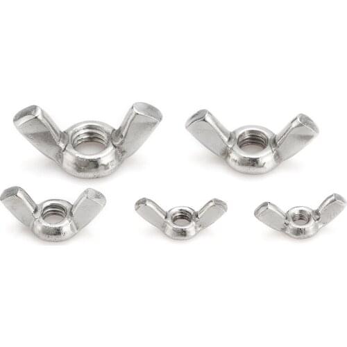20pcs/Pack DIN315 M3 M4 M5 M6 M8 M10 M12 304 Stainless Steel Hand Tighten Nut Butterfly Nut Ingot Wing Nuts HW120
