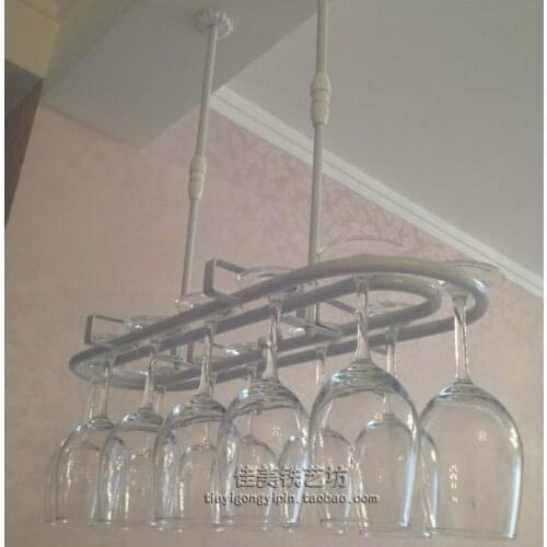 Top-rated 2017 iron wine rack wine glass rack wall hanging cup holder wine rack 60cm(L) 25cm(W)