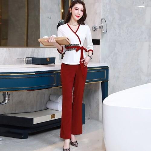 2020 New Spa Clothing Thai Massage Uniform Beautician Salon Uniform Nail Therapist Uniform Top Quality Massage Clothing AS199