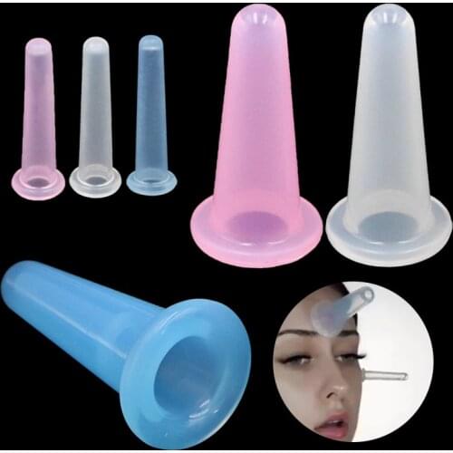 4pcs Face Eye Body Silicone Massage Cup Vaccum Facial Massager Therapy Cup Face Body Care Tool Therapy Treatment Relaxation
