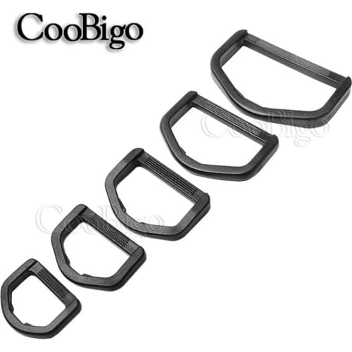 5pcs Dee D-Ring Buckles Plastic Hooks For Backpack Bag Straps Pets Collar Webbing Garment Parts Size 20mm 25mm 32mm 38mm 50mm