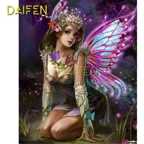 5D DIY Diamond embroidery Full Square Diamond mosaic butterfly girl wings Full Round Diamond painting Cross stitch